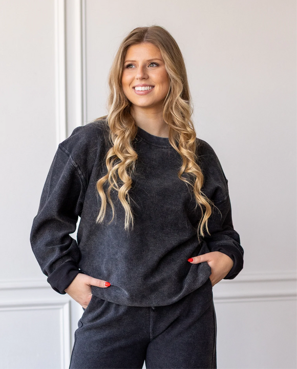 Black Corded Crew