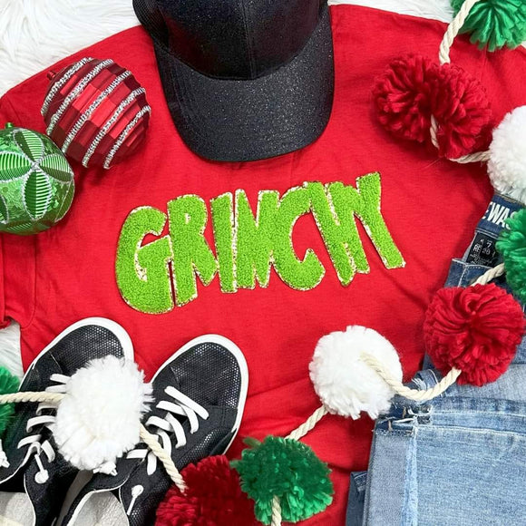 Grinchy Chenille Patch sweatshirt