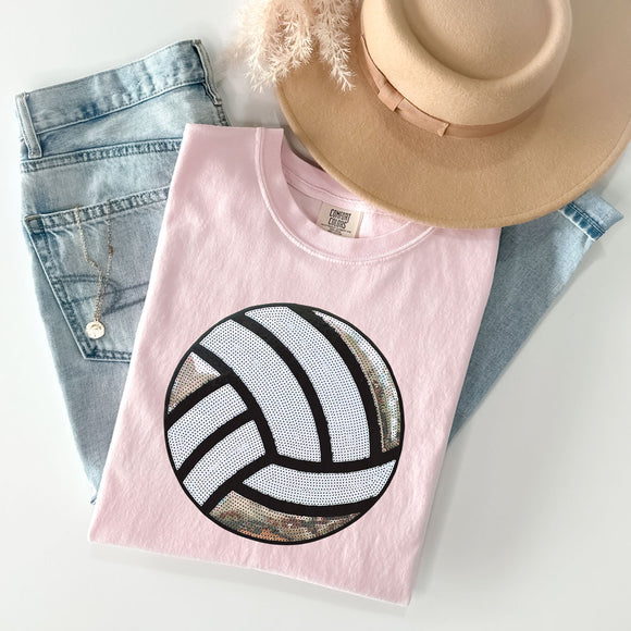 Sequin Patch Volleyball Comfort Color Tee