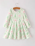 Festive Christmas Tree & Wreath Girls Dress