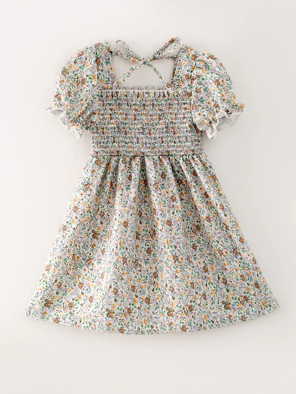 Neutral Floral Dress