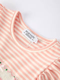 Christmas Tree Smocked Embroidery Stripe Baby Girls Dress