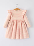 Christmas Tree Smocked Embroidery Stripe Baby Girls Dress