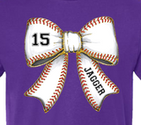 Plumerville Baseball bow Custom (PREORDER)