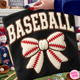 Baseball faux textured bow - Comfort Colors