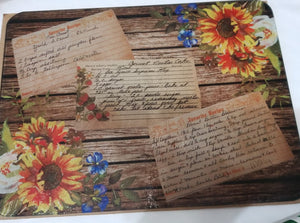 Sunflower Custom Recipe Cutting Board