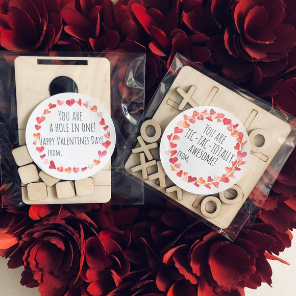 Wood Valentine's Day game sets