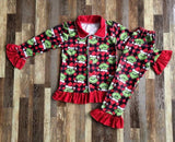 Sibling set plaid grinch jammies