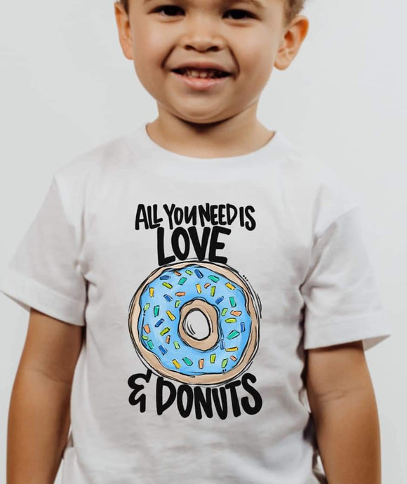 DTF TRANSFER- All you need is love & donuts BLUE