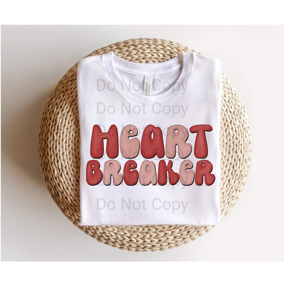 DTF TRANSFER - Heart Breaker bubble letters