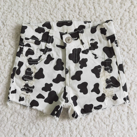 Cow Print Denim short