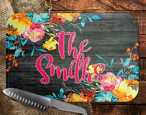 Bright Floral Cutting Board