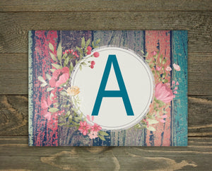 Colorful distressed Initial Cutting Board