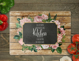 Floral Chalkboard Cutting Board