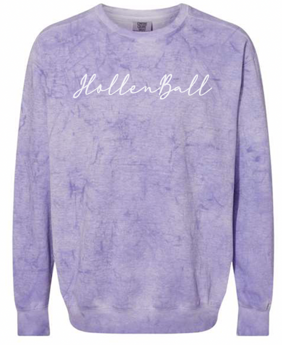 Script HollenBall |Comfort Colors| Colorblast Crewneck Sweatshirt