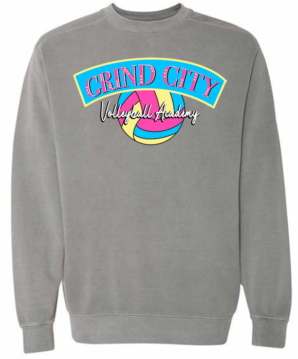 Neon Grind City Volleyball |Grey| Comfort Color Sweatshirt