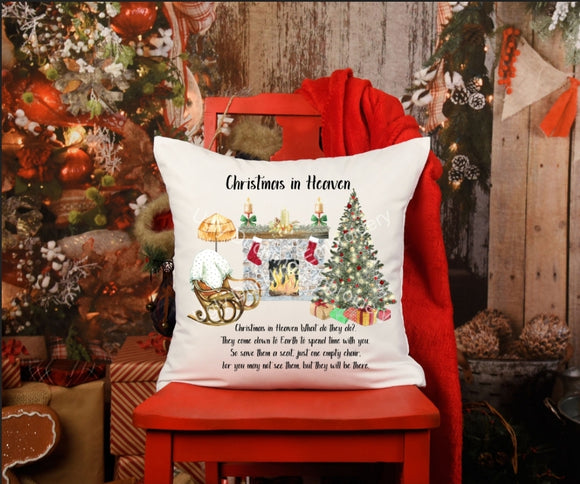 Christmas in heaven pillow